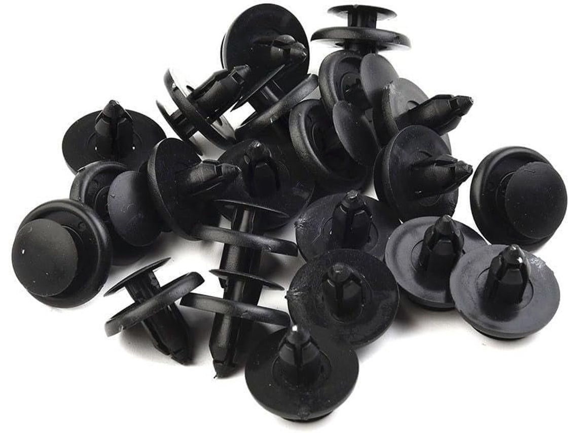Pacote com 30 rebites de plástico de 7 mm, clipes de pressão transparentes para amortecedores, suporte e acabamento para grades de carro.