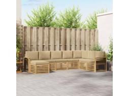 Vidaxl Conjunto De Sofás Para Exterior 8 Pcs Branco E Bege