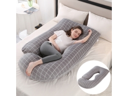 Almofada para Grávidas, Travesseiro para Apoio Abdominal e Cervical, Item Essencial para Maternidade SPQMENT (65x90x175cm xadrez)