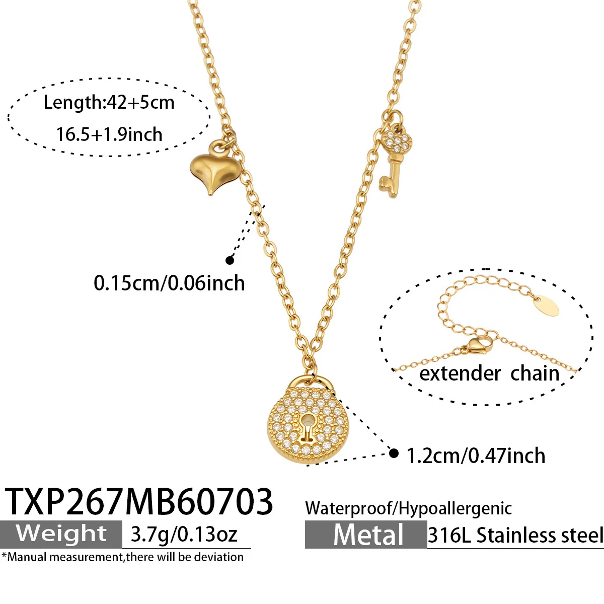 (colar) Colar/pulseira Com Pingente De Cadeado Banhado A Ouro, Mini Cadeado Para Presente De Natal.