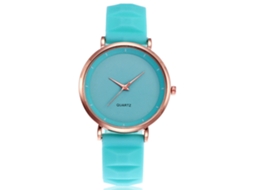 Relógio de Quartzo Unissex com Pulseira de Silicone Vansvar Estilo Moderno Mint