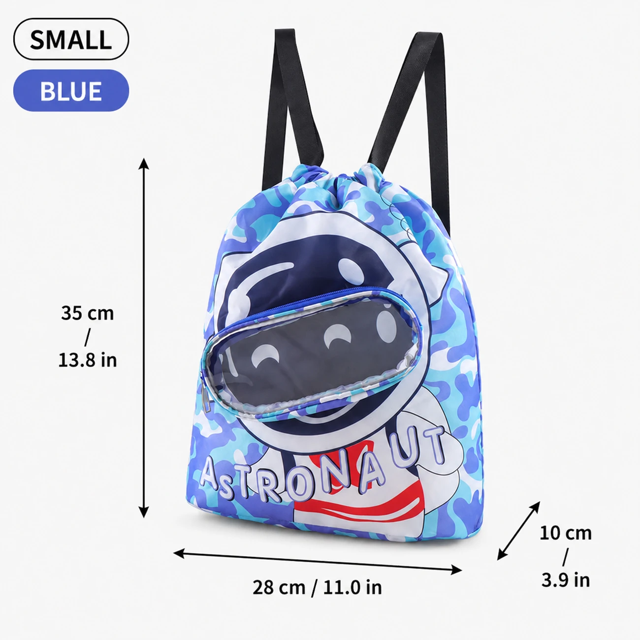 Mochila Impermeável Para Praia E Academia (azul Pequena) Com Bolsa De Natação Com Cordão Em Formato De Sereia E Compartimento Para Sapatos.