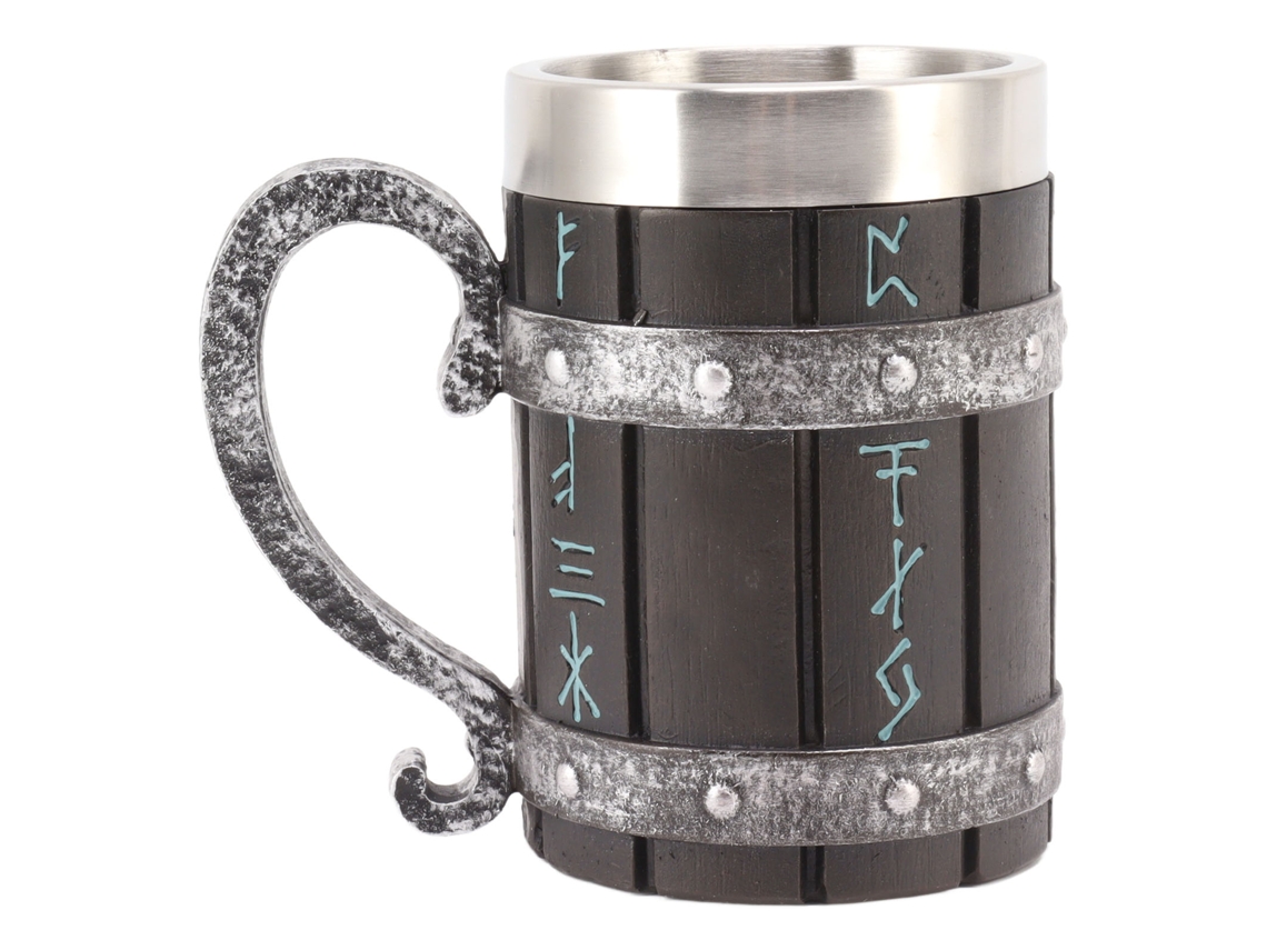 Taza grande de aço inoxidável resistente a altas temperaturas para cerveja, sucos de frutas e água com impressão decorativa S/MARCA