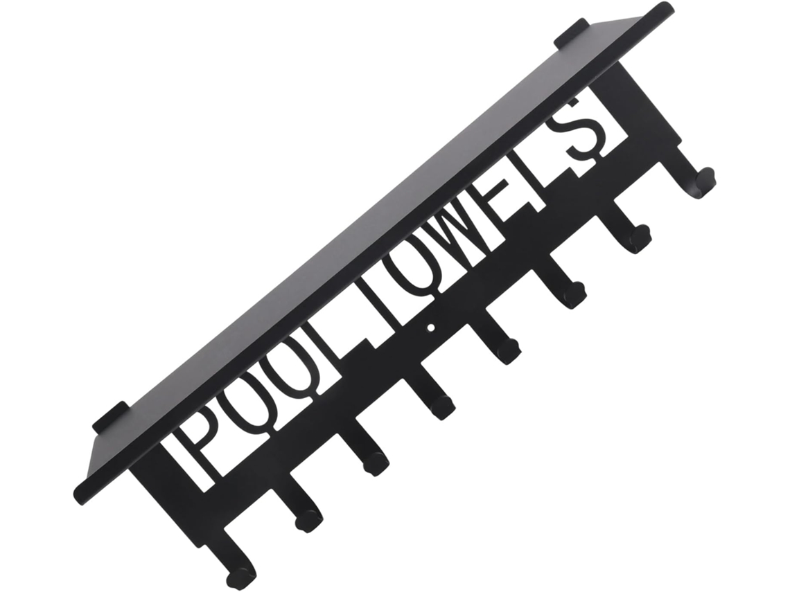 Suporte De Toalhas Para Piscina Com Prateleira, Decoração Externa Para Piscina, Ganchos De Parede Para Toalhas, Suporte