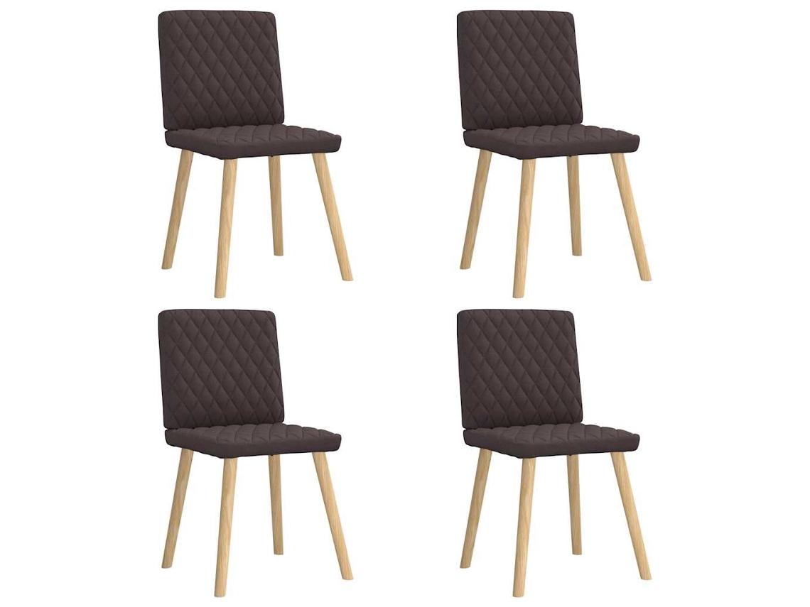 Vidaxl Cadeiras De Jantar 4 Pcs Tecido Castanho-escuro