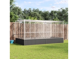 Vidaxl Aviário Com Extensão Prata 418x207x212 Cm Aço
