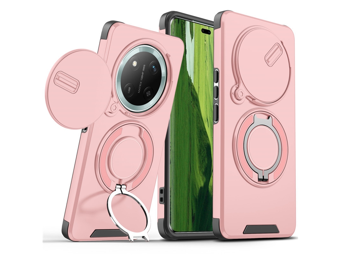 Capa PANOONA para Honor X60 Pro com Lente Deslizante Proteção Extra para Câmera e Anticair Rosa