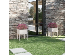 Vidaxl Vaso/floreira De Jardim 2 Pcs 50x50x70 Cm Pinho Maciço Branco