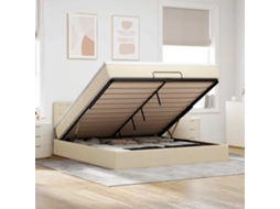 Estrutura De Cama Otomana Com Creme De Colchão 180x200cm Tecido