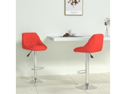 Vidaxl Bancos De Bar 2 Pcs Couro Artificial Vermelho