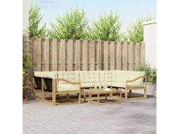 Vidaxl Conjunto De Sofás Para Exterior 7 Unid. Branco E Creme