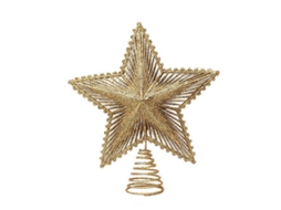 Laxiscreed Estrela De Natal De Ferro Com Revestimento Dourado Para Decoração De Árvore
