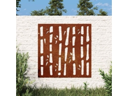 Vidaxl Decoração P/ Muro De Jardim 55x55 Cm Aço Corten Design Bambu
