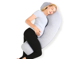 Almofada De Gravidez Para Dormir De Lado, Com Design Ergonómico, 145 Cm Cinza Panoona