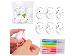 Ovos De Páscoa De Esferovite Para Pintar Marcadores De Galinha No Ovo 6 Peças