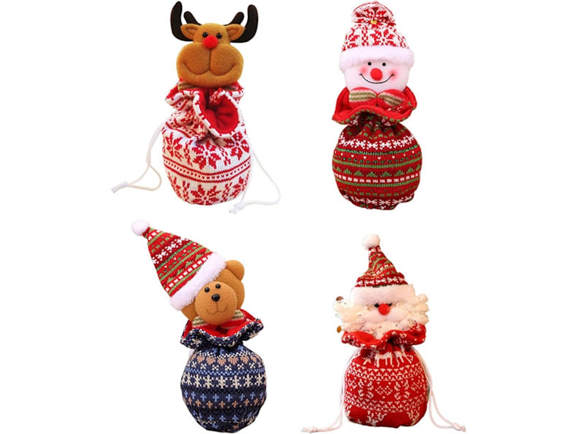 Sacolas de Doces de Natal, Tecido, Maçãs com Cordão AQUAFORGE