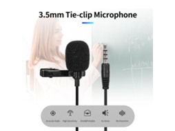 Microfone Mini De Clip Para Gravata Omnidirecional De 3,5mm Para Celular E Notebook Com Alta Sensibilidade