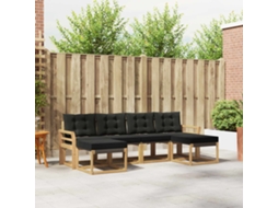 Vidaxl Conjunto De Sofás Para Exterior 6 Unid. Branco E Preto