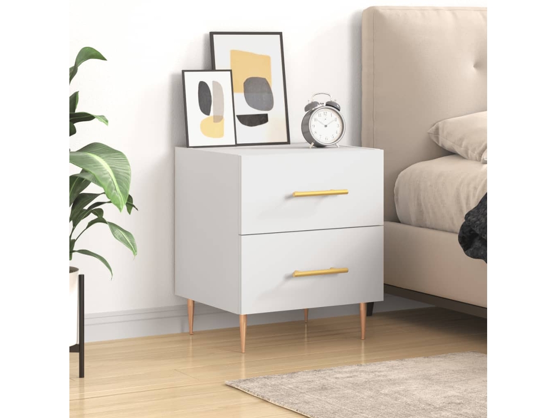 Vidaxl Mesa De Cabeceira 40x35x47,5 Cm Derivados De Madeira Branco