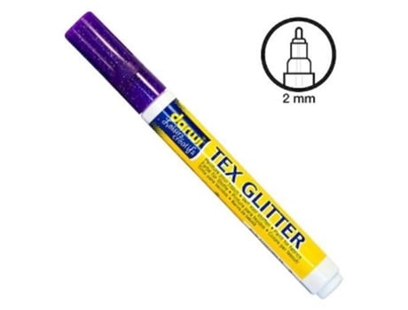 Caneta de tinta para tecido Darwi Bright Purple Indelével Fina Opaca