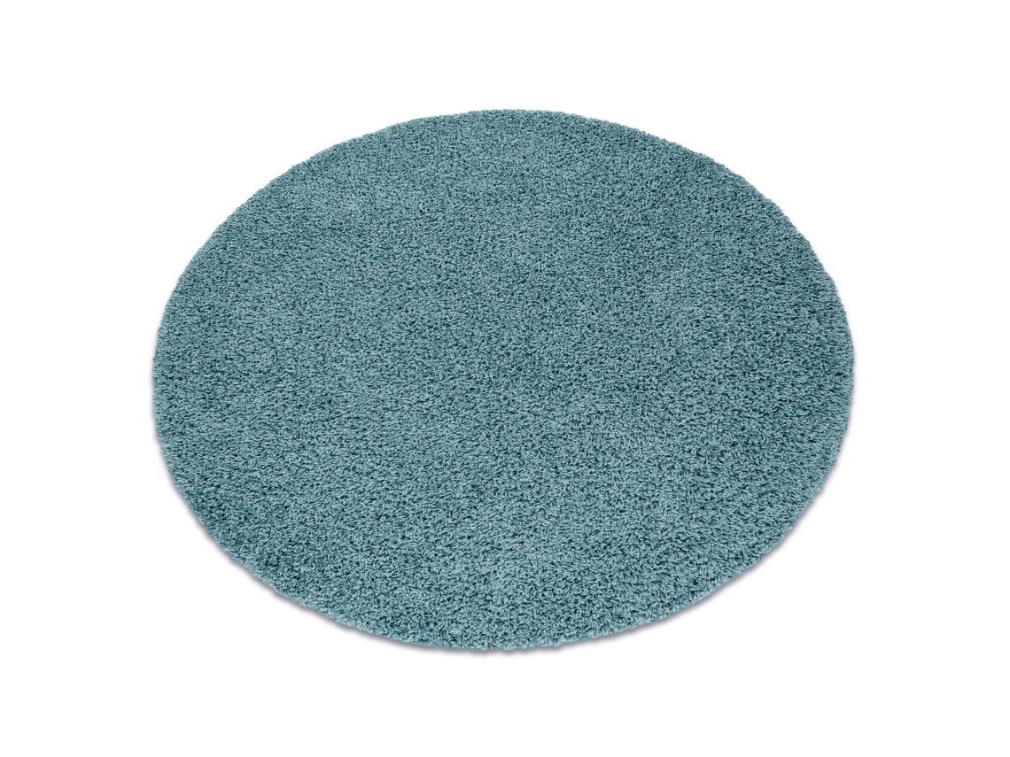 Tapete Soffi Circulo Shaggy 5cm Azul