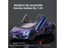 (roxo) Miniatura Do Lamborghini Revuelto Em Escala 1:24, Feita Em Metal Fundido, Com Efeitos De Som E Luz.