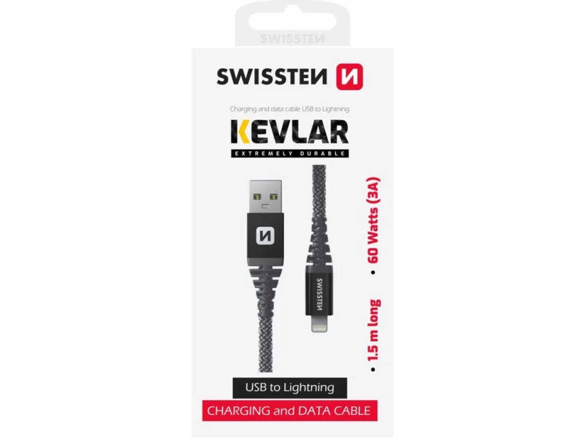 Cabo SWISSTEN Aramid USB-Lightning (1.5 M)