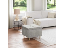 Vidaxl Otoman Com Armazenamento Cinzento-claro 60 X 60 X 45 Cm Veludo