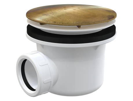 Sifão para Tabuleiro de Duche em Acabamento Bronze Antigo, Saída de Água de 90 mm