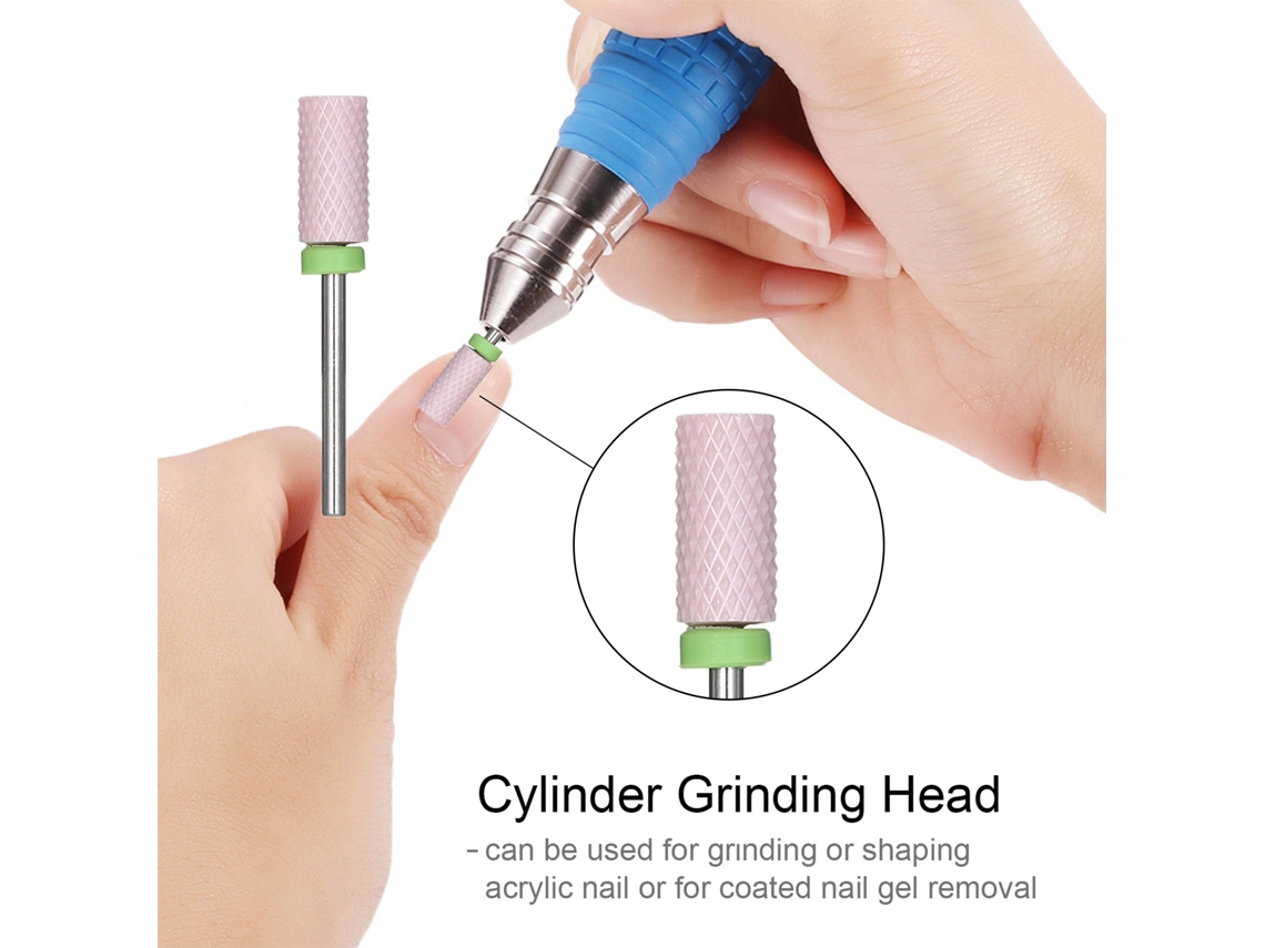 Kit 10 Brocas Cerâmicas Para Unhas Com Estojo Manicure E Pedicure