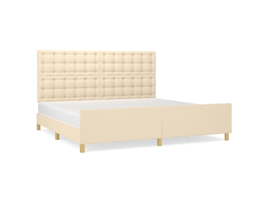 Bed Frame With Headboard, Bed Frames With Headboards Vidaxl Creme Tecido (200 X 200 Cm)