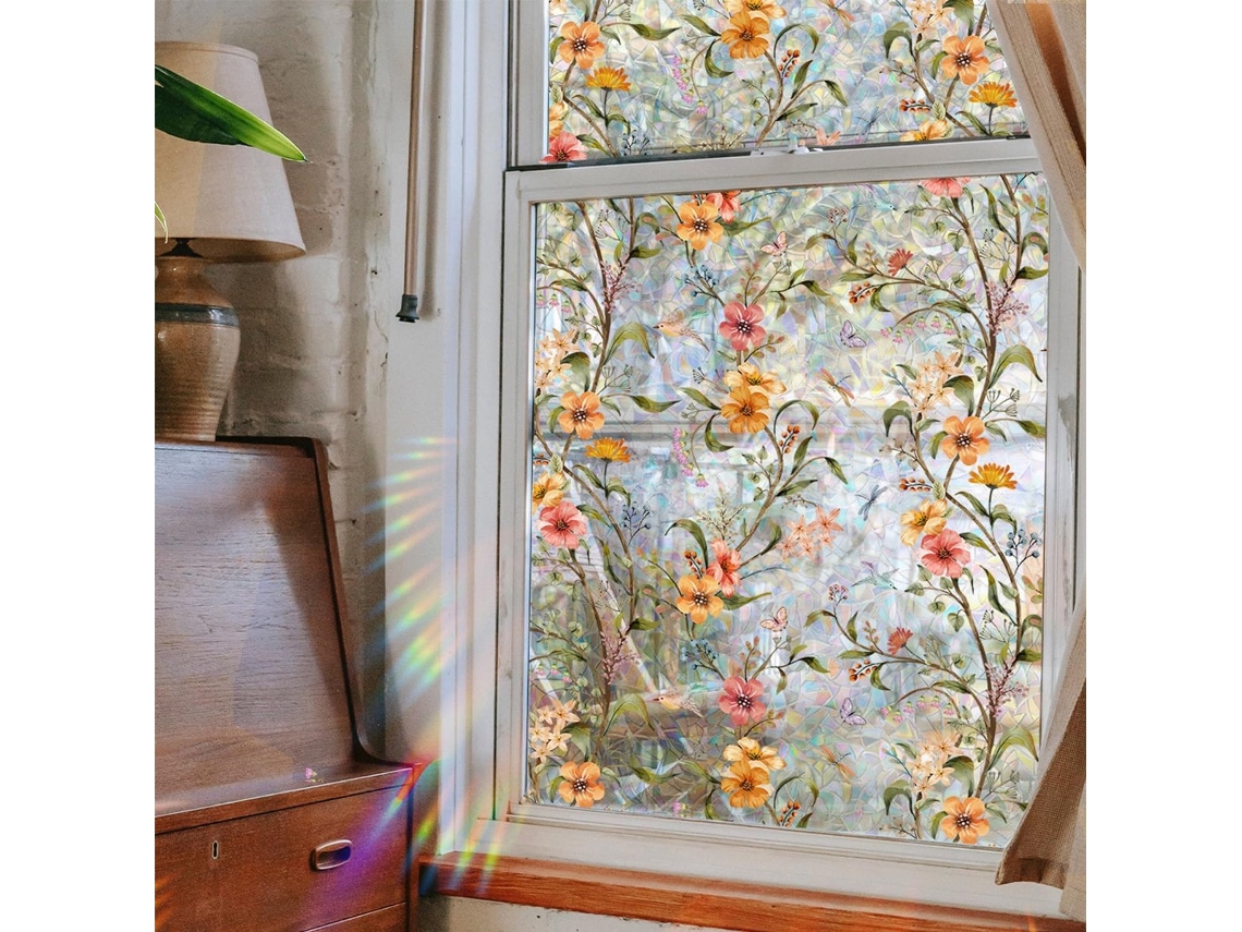 Película Para Janela Ing, 45 Cm X 24 M, Película Para Janela Com Estampa De Vitral, Adesivo De Vidro Arco, Íris, Adesivo Decorativo Com Proteção Uv