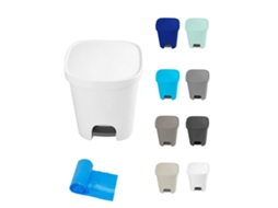 Cubo Basura Plástico Apertura Con Pedal 25 Litros | Cubo Reciclar Mate 35x30x42 Cm Blanco 25 Litros + Bolsas