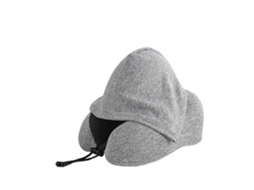 Travesseiro Em Formato De U Com Capuz Cinza, Espuma Viscoelástica, Ideal Para Viagens E Escritório , Bolsa Arm Aquaforge (293015 Polegadas)