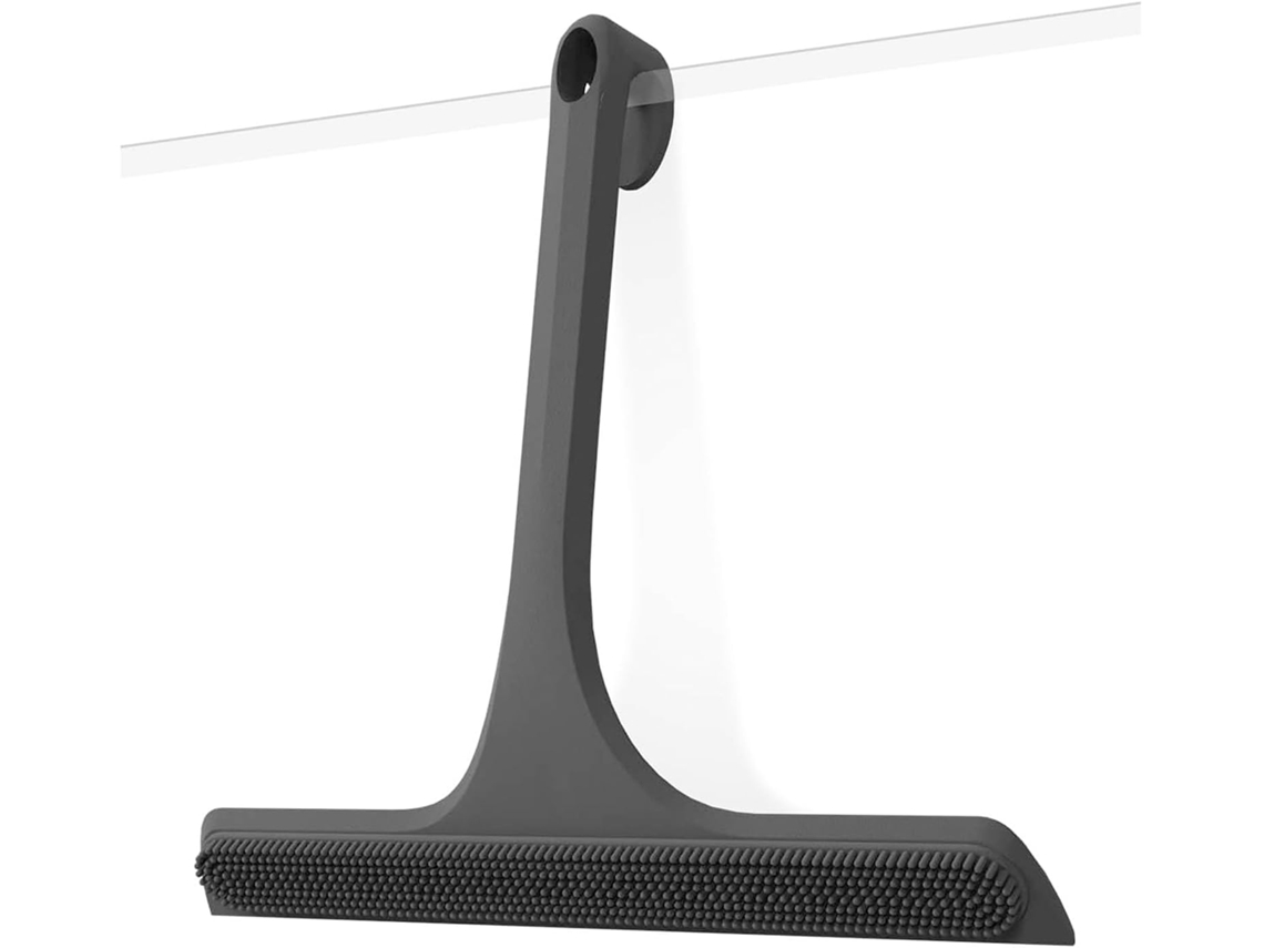 Rodo De Duche 2 Em 1 Silicone Com Raspador E Superfície De Limpeza Preto