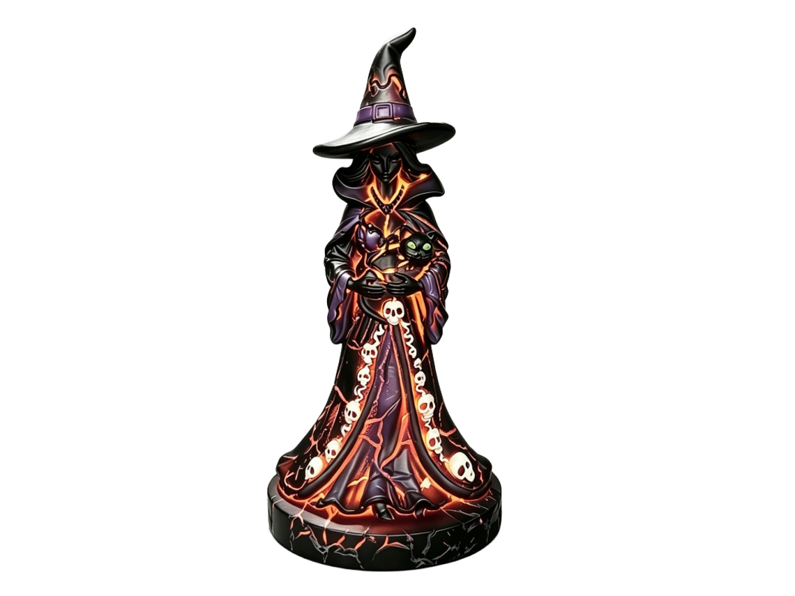 Laxiscreed Vela De Halloween Com Boneca De Feiticeira Em Resina Para Decoração De Sala E Presentes