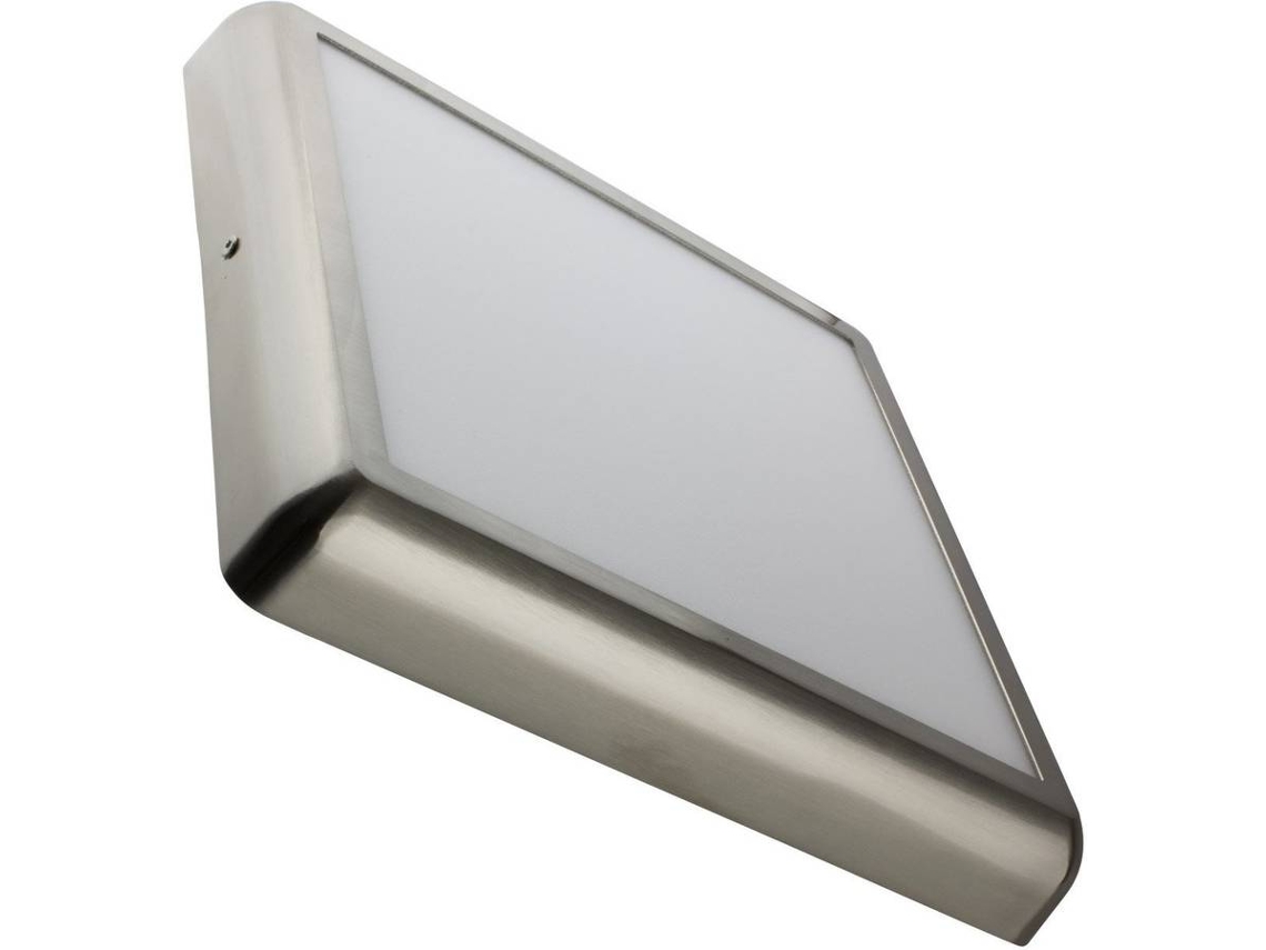 Plafón De Teto Led Quadrado De Metal, 24 W, 300 X 300 Mm, Design Prateado 3000k Branco Quente