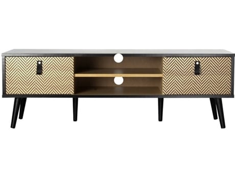 Móvel de TV CALICOSY 2 portas (Preto - MDF - 120x39.5x40 cm)