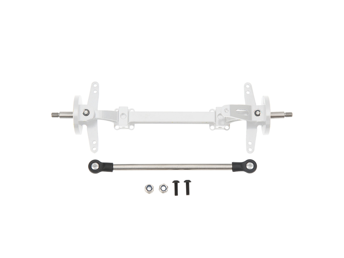 Mali kit de Eixo Dianteiro e Vínculo de Direção em Alumínio e Aço para Carro Rc Tamiya 1/14 Prata