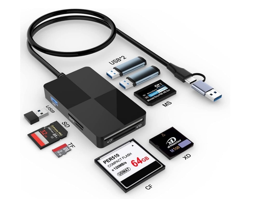 Usb C Usb 3.0 Multi Card Usb Hub 8 Em 2 Xd/sd/tf/cf/ms Slot Para Cartão Adaptador Sony Memory Stick Pro Duo Xd Card Reader 5gps*