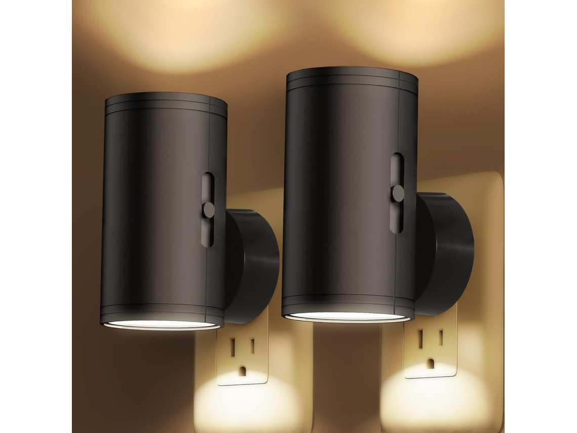 Luz Noturna Led De Tomada, Com Sensor Crepuscular, Luz Branca Suave 3000k, Dimerizável, Ideal Para Cozinha, Corredor E Quarto(pacote Com 2)
