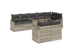 Conjunto 9 Conjunto De Lounge Ao Ar Livre Vidaxl Cinzento-claro Vime Pe (100 X 55 X 73 Cm)