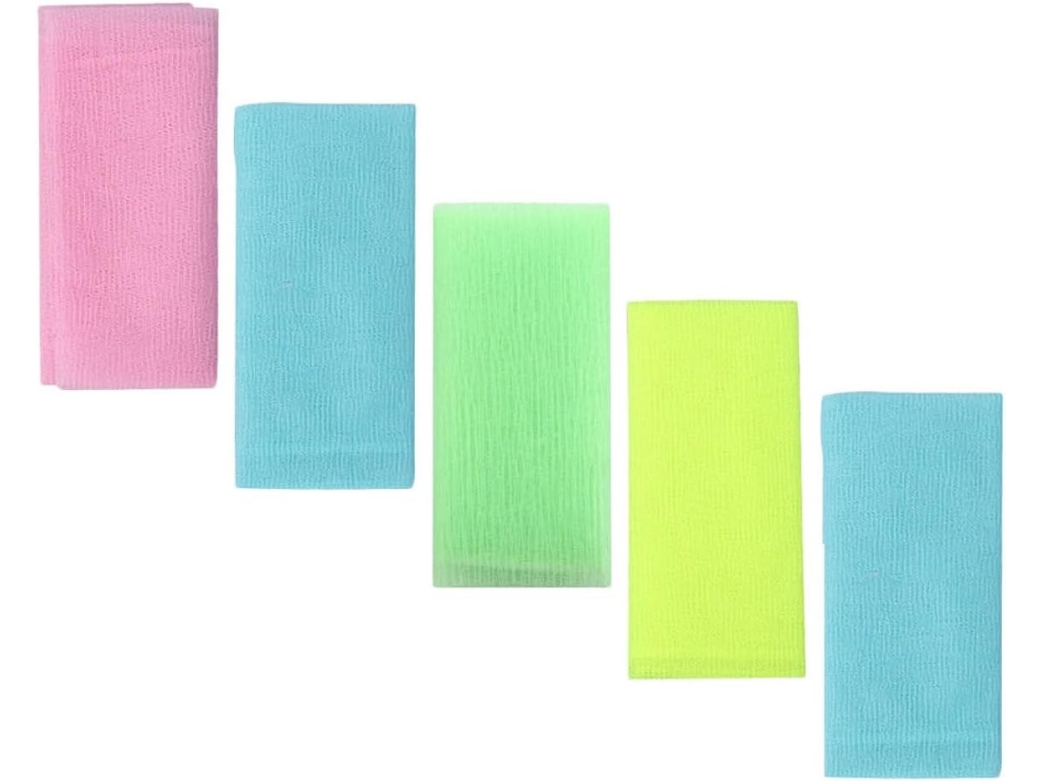 Conjunto De 5 Toalhas Longas Esfoliantes Para As Costas, Feitas De Material Ecológico.