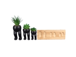 Vaso Com 3 Plantas Suculentas Artificiais Laxiscreed Para Decoração Elegante E Duradoura