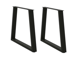 Vidaxl Pernas Para Mesa De Jantar Em V, 2 Peças, Pretas, 70x(72-73,3) Cm, Aço
