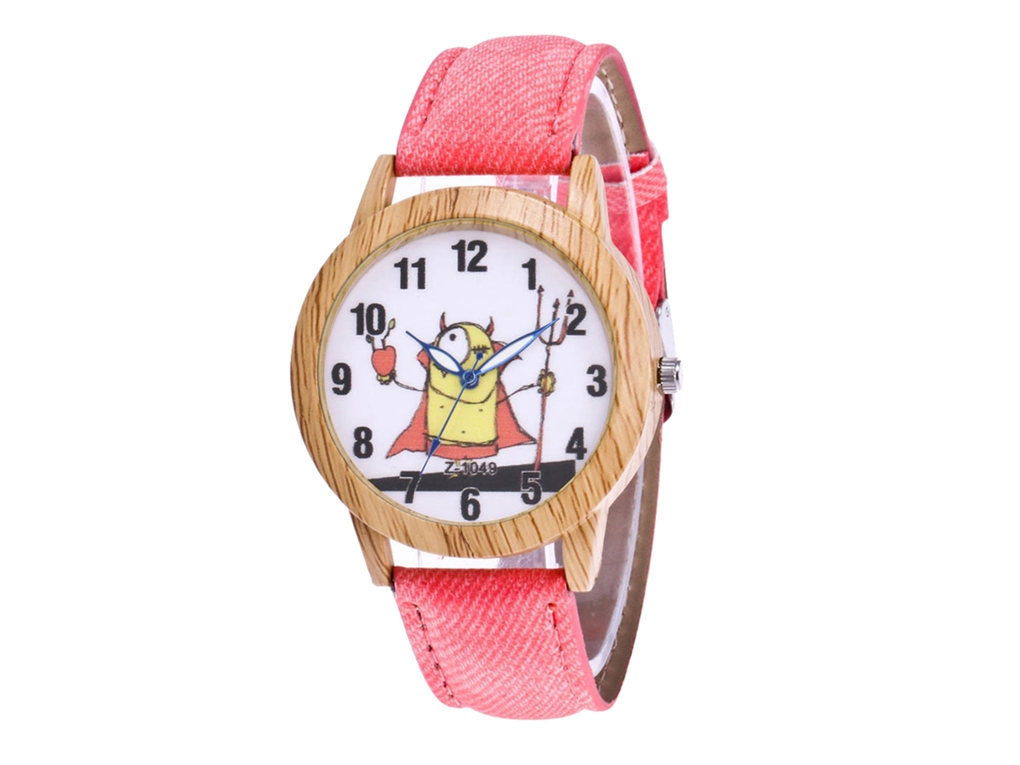 Relógio de quartzo casual unissex Zhoulianfa com pulseira estilo cowboy (rosa)
