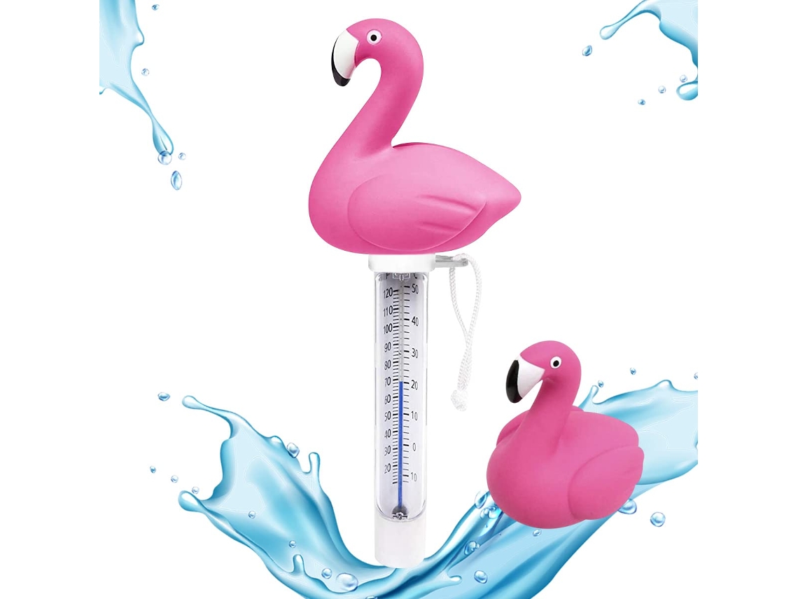 Termômetro Flutuante para Piscina, Impermeável, Resistente a Impactos, Formato Flamingo, para Medir Temperatura da Água em Piscinas, Spas AQUAFORGE