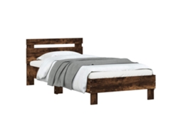 Estrutura de Cama com Cabeceira Carvalho Fumado MAISON EXCLUSIVE (80x200 cm)