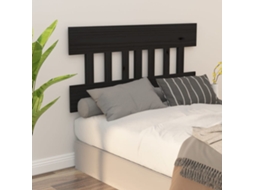 Vidaxl Cabeceira De Cama 203,5x3x81 Cm Pinho Maciço Preto