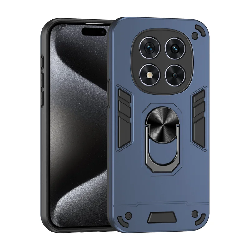Capa Para Celular (azul, Redmi Note 14 4g (global)) Com Suporte Magnético Para Carro E Anel Protetor.